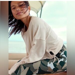 OFFLINE By Aerie Weekend Side Tie Sweatshirt Gray Medium